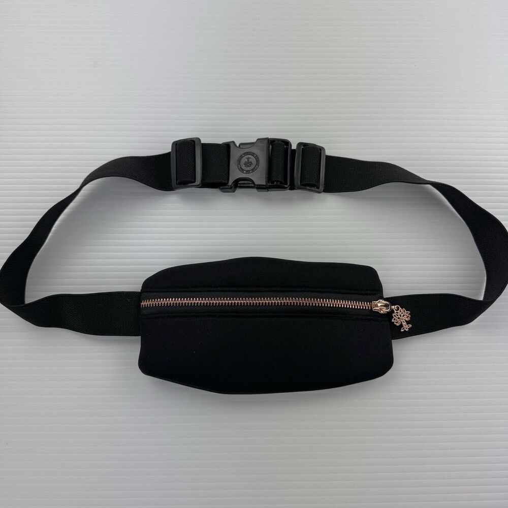 Oak & Reed Black Neoprene Belt Bag Fanny Pack Rose Gold Zipper Adjustable